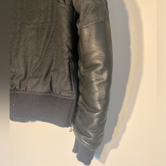 Lanvin Wool Bomber Jacket + Leather Sleeve - Picture 3 of 8